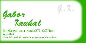 gabor kaukal business card